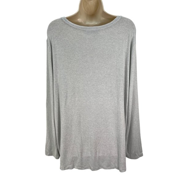 Loft Plus sz 20/22 Gray Pullover Sweater Side Tie NWT - Picture 2 of 6